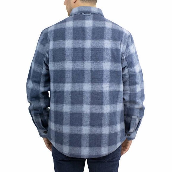Jachs New York Men's Wool Blend Jacket Size M Blue Plaid Sherpa Lined Ragged NEW - Picture 11 of 14